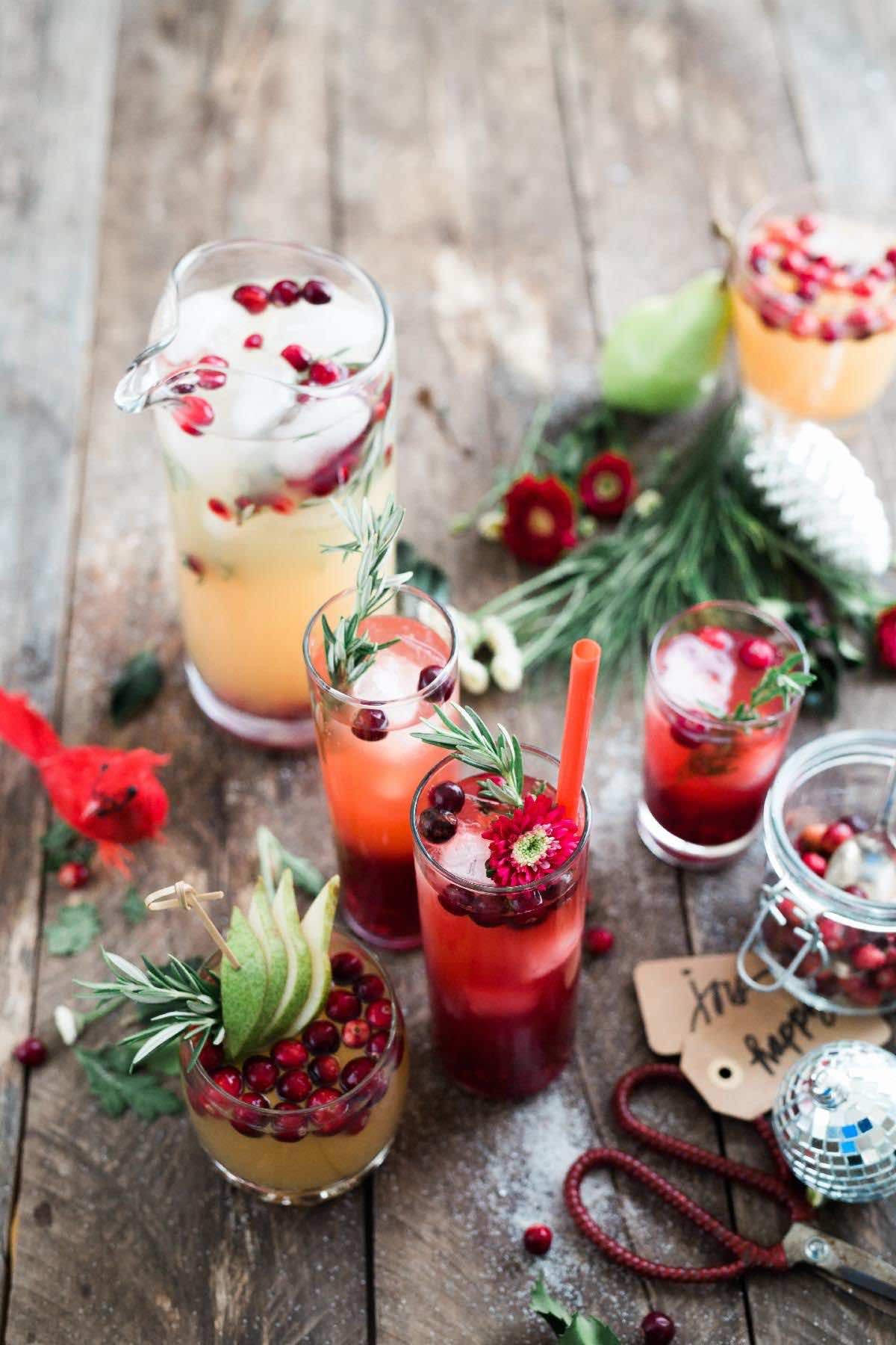holiday drinks on table