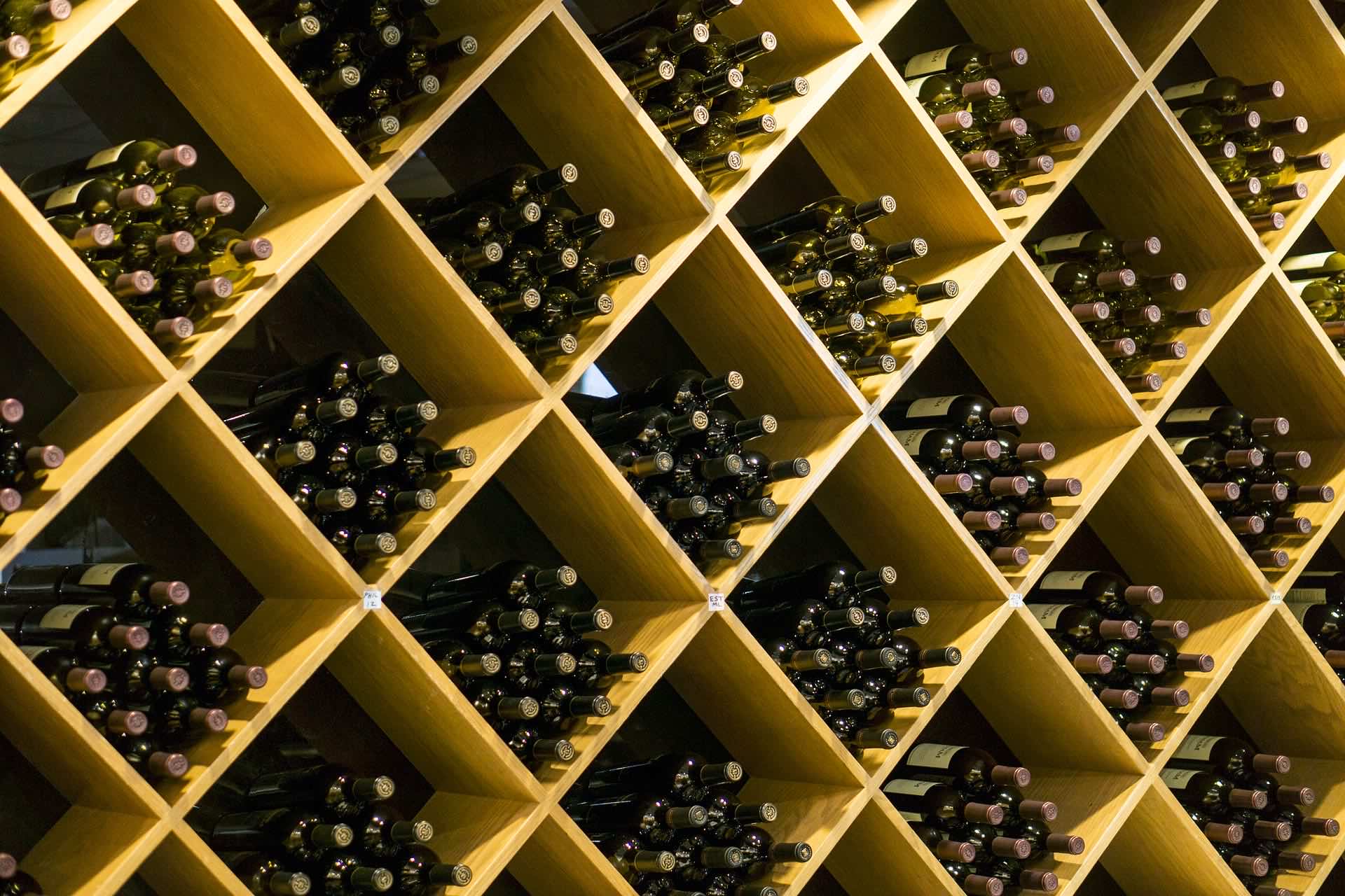 a collection of wine bottles