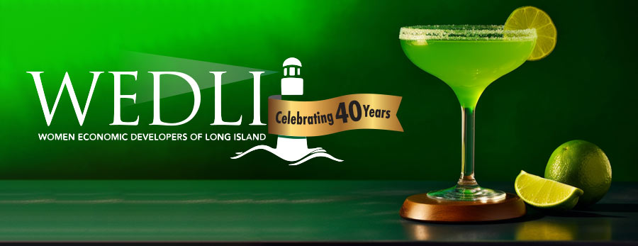 40 Year Event Banner ith green background and photo of a drink